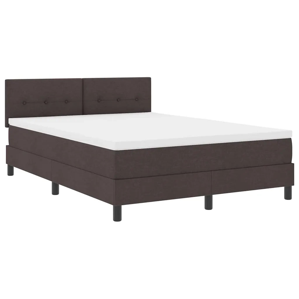 Letto a molle con testiera Marrone Scuro 140 x 190 cm Tessuto 3338688