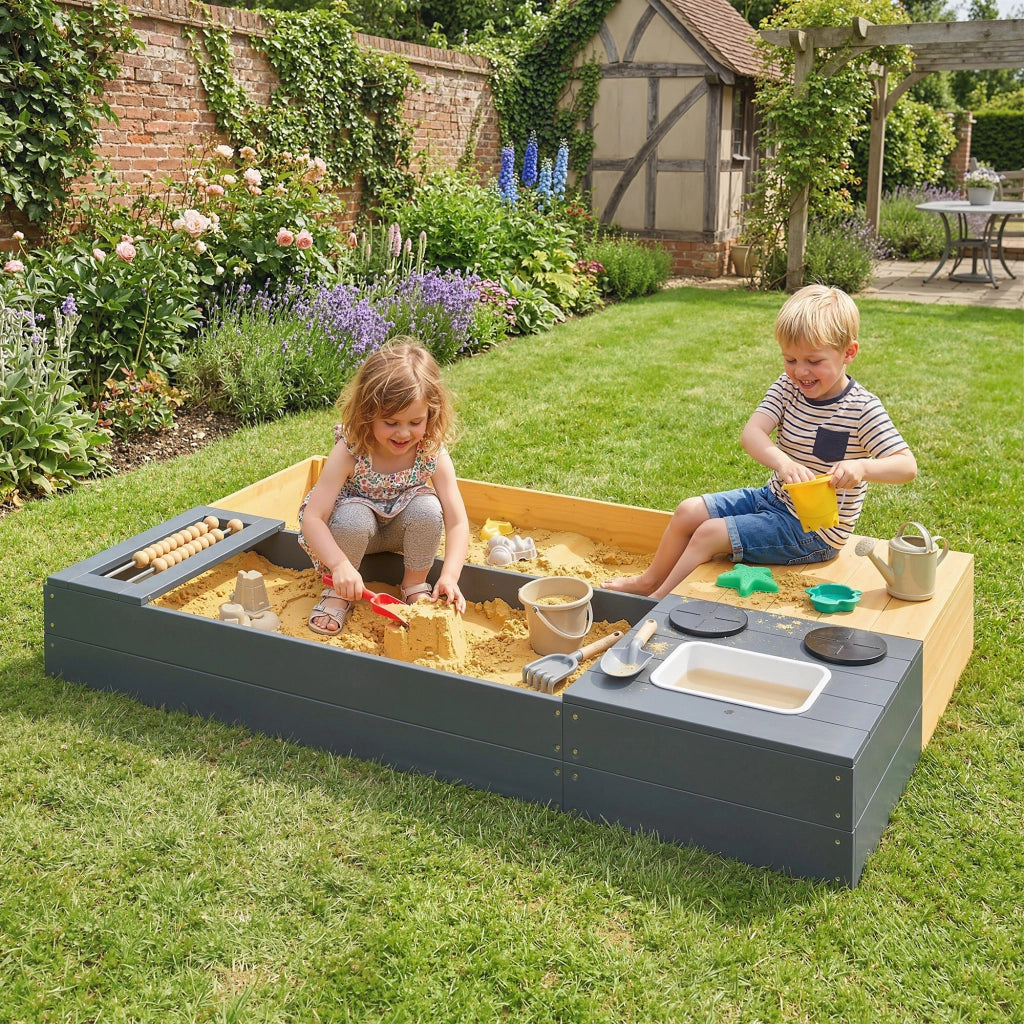 Sandbox 2 Pezzi con Sedia e Lavabo ¨C Minimal ¨C Legno 150x90cm Giallo