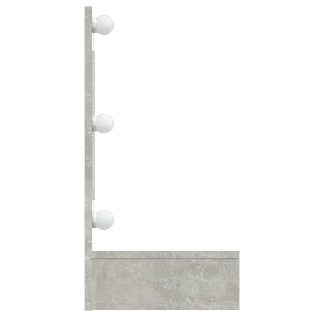 Mobile a Specchio con LED Grigio Cemento 90x31,5x62 cm 808895