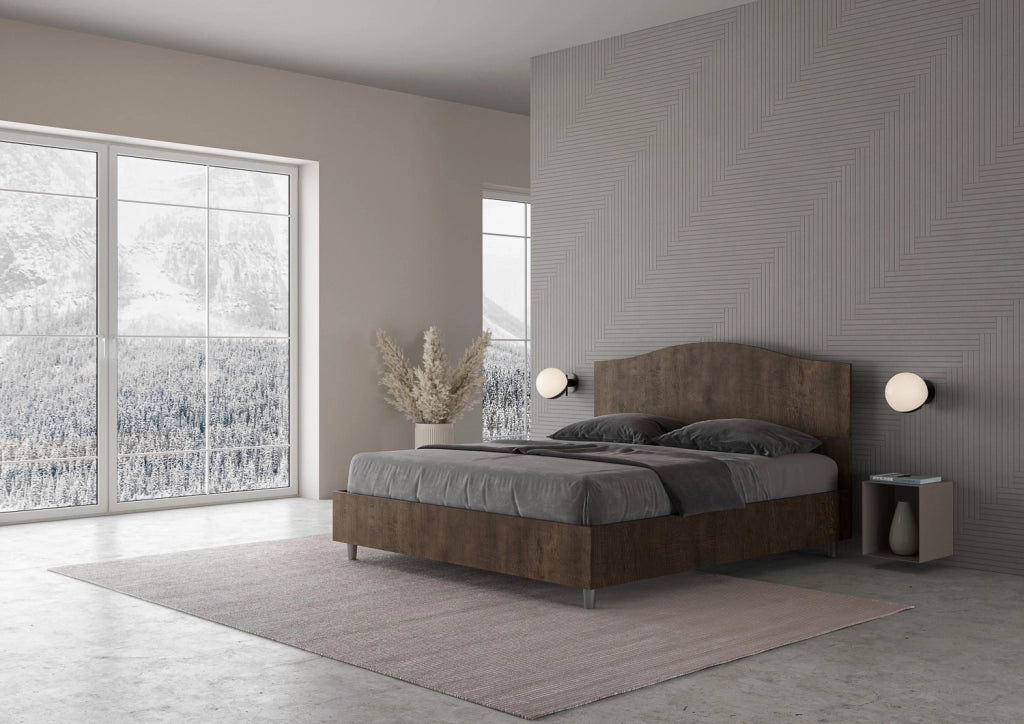BS COM Letto matrimoniale senza rete 160x200 noce