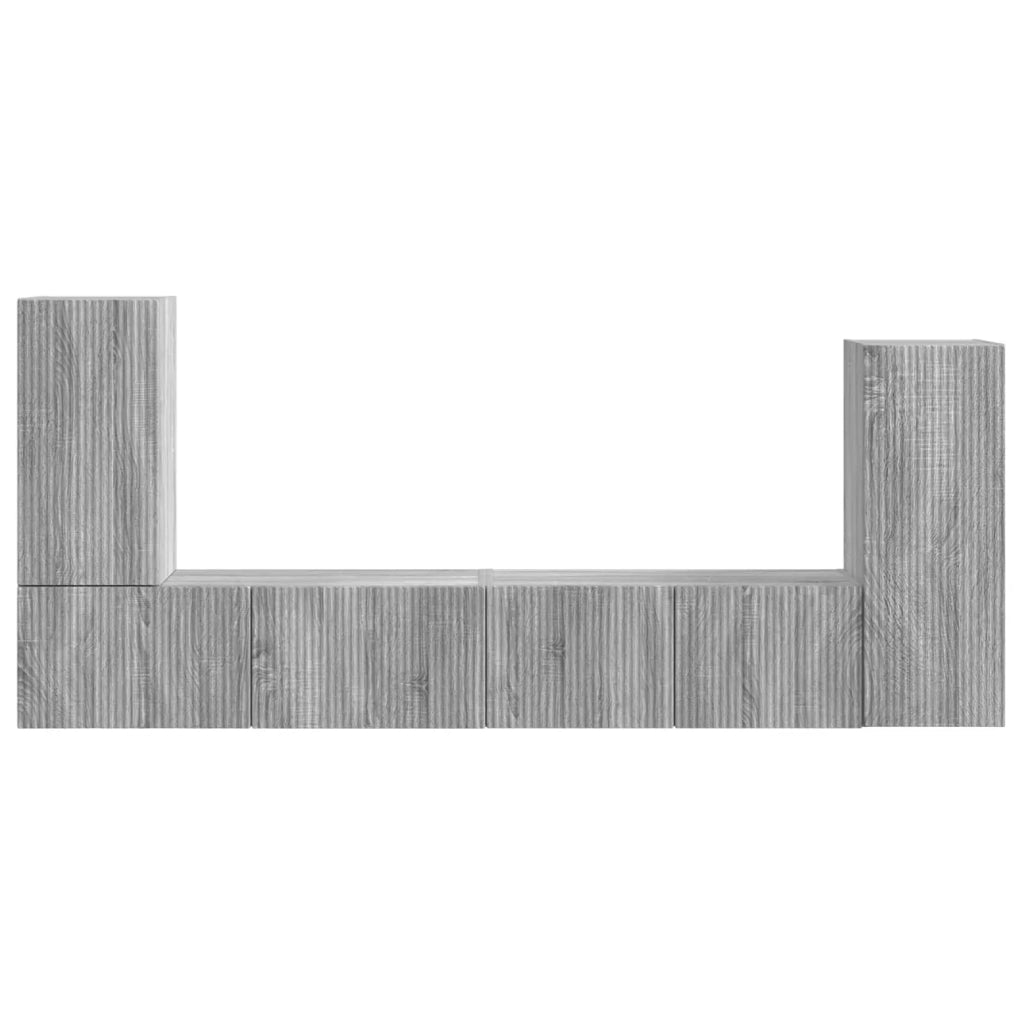 Set mobile TV 4 pcs Grigio Sonoma Legno multistrato 3409120