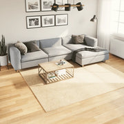 Tappeto a Pelo Corto HUARTE Morbido e Lavabile Crema 240x240 cm 375044