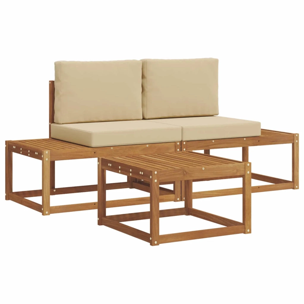 Set di divani da esterno con cuscino 3 pcs Naturale 3366946