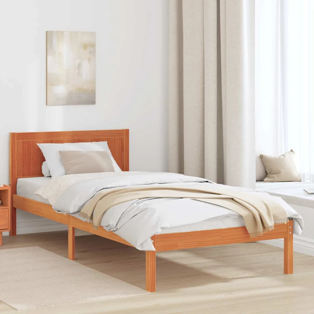 Letto singolo | Letto per adulti | Struttura del letto Marrone 100 x 200 cm Legno massello di pino