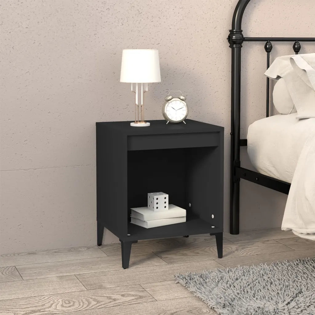 Comodini 2 pz Nero 40x35x50 cm 821877