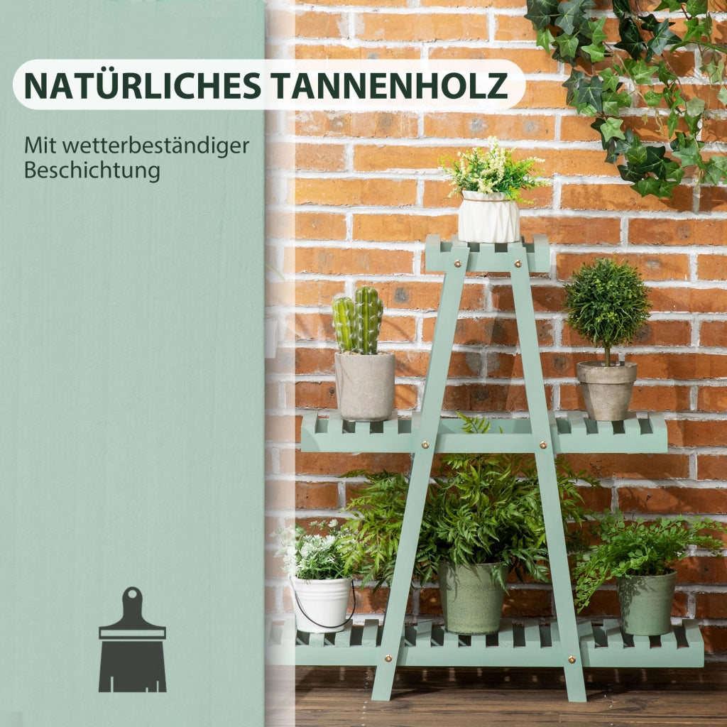 Scaffale per Piante con 3 Ripiani ¨C Zephmum ¨C 76x26x76 cm Verde Chiaro