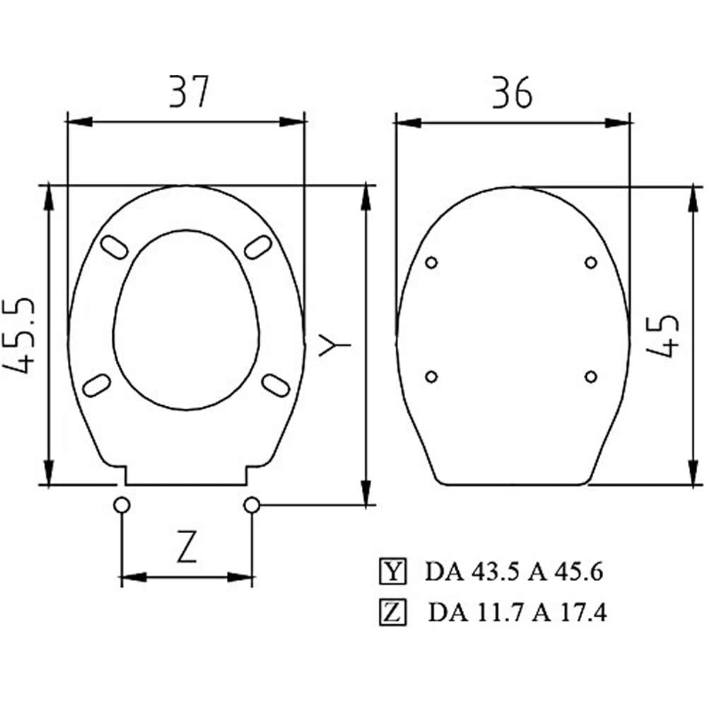 Sedile universale in duroplast bianco termoindurente