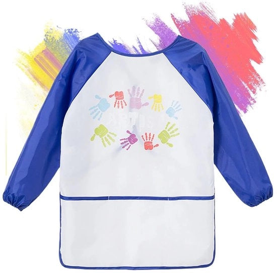 Schilderschort Acqua-Resistente per Bambini - Età 2-8 Anni - con Maniche - 3 Tasche