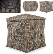 Tenda da Caccia 5 in 1 per 2-3 Persone, Tenda Mimetica a Visione a 360° per Caccia, Tenda Pop-Up Camouflage con Borsa da Trasporto, Attrezzatura Caccia Funzione da Recinto, 148 x 148 x 164 cm