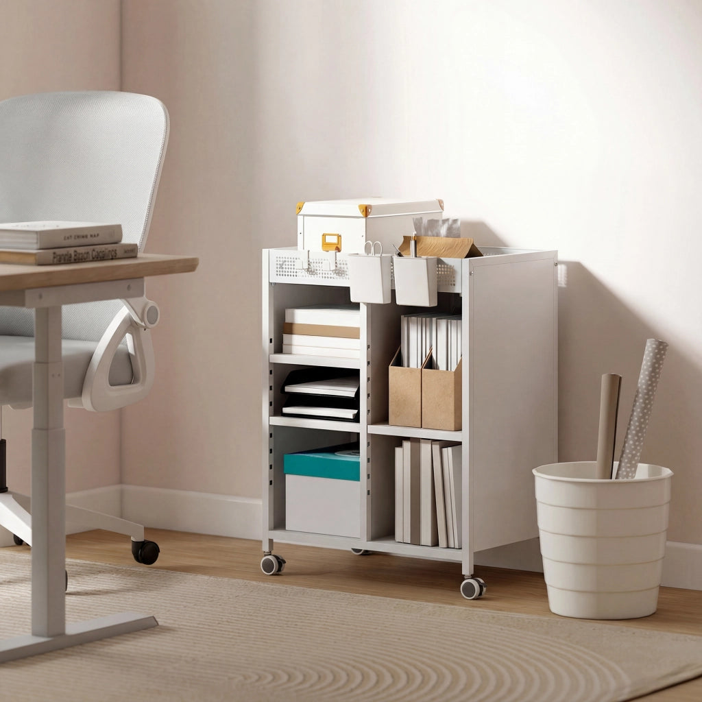Libreria su Ruote ¨C Zephmum ¨C Bianco 80x30x120