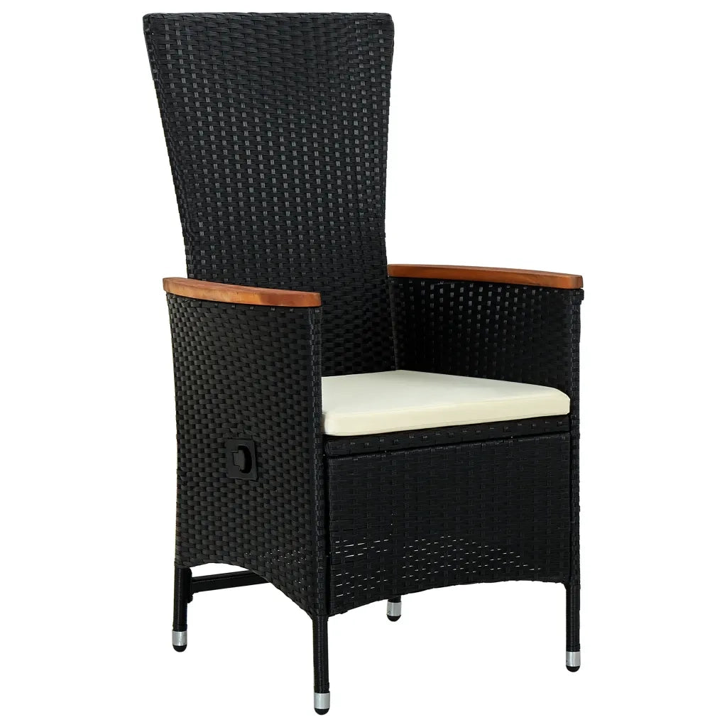 Set da Pranzo da Giardino 11 pz con Cuscini in Polyrattan Nero 3277530