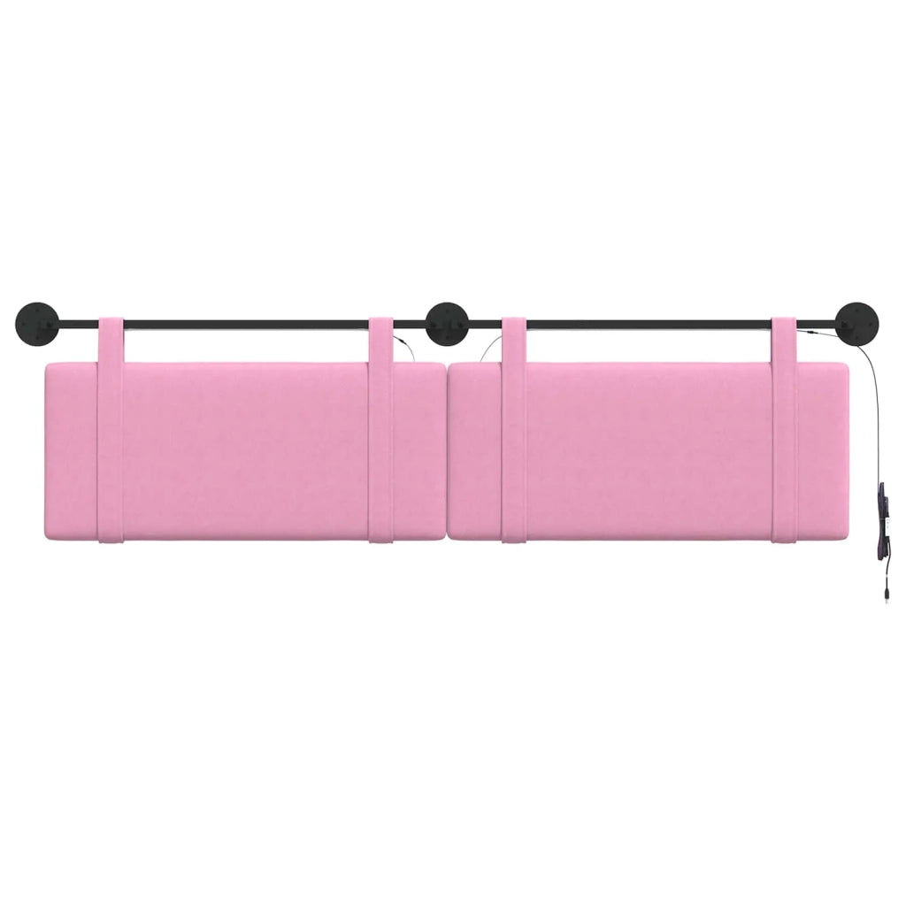 Testiera sospesa Con luce LED Rosa Tessuto 3424007