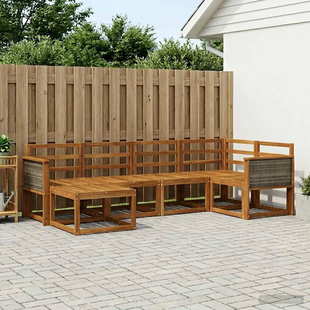 Set di divani da esterno 6 pcs Naturale