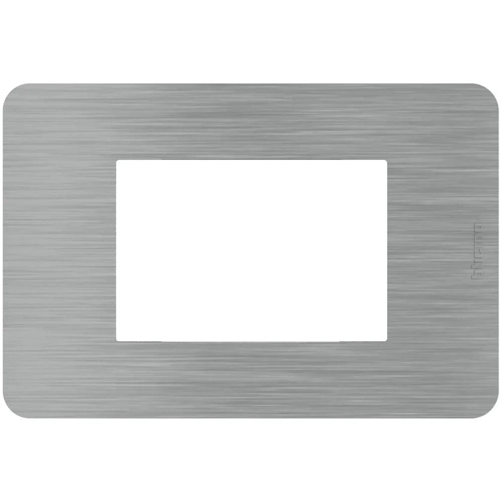 Placca Bticino MatixGO Effects 3 moduli Steel JA4803ES