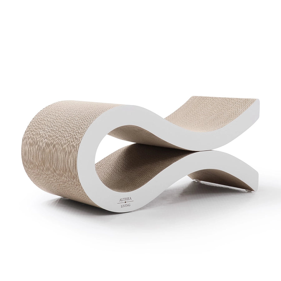 Tiragraffi ondulato per gatti MARINA con base antiscivolo in cartone riciclato 50 x 23 x 21,9 cm
