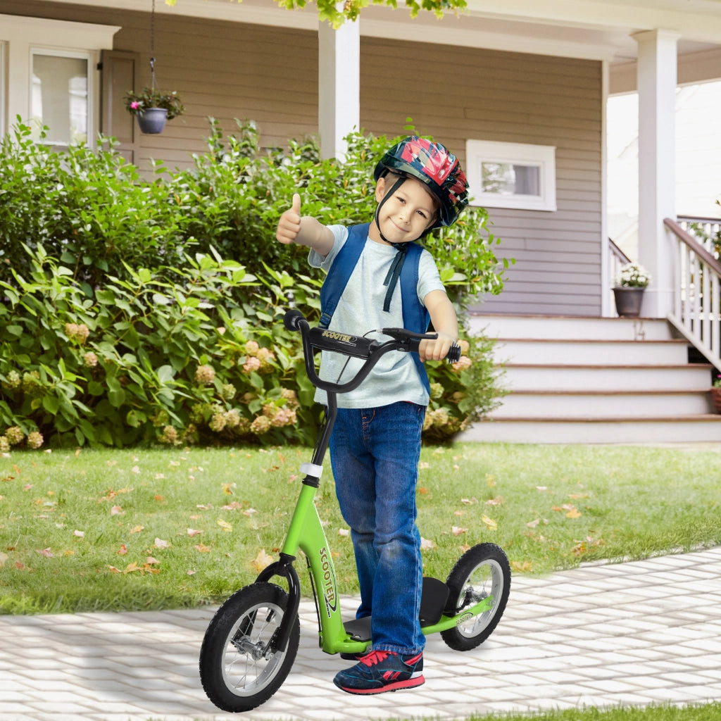 Monopattino per Bambini dai 5 Anni ¨C Xylo ¨C Ruote Grandi Manubrio Regolabile Freno Cavalletto Verde