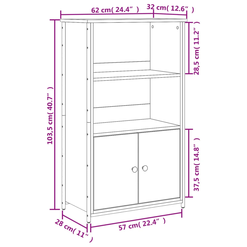 Buffet credenza cassettiera mobiletto mobile contenitore organizer cucina soggiorno salotto alto 62 x 32 x 103,5 cm legno ingegnerizzato marrone 02_0033738