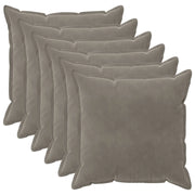 Federa 6 pcs HOUTEN Grigio Chiaro 65 x 65 cm Velluto 920970