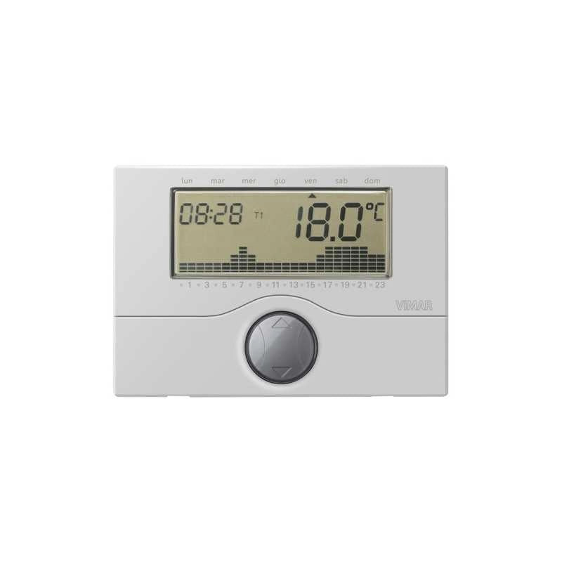 01910.20 Cronotermostato a Batteria Parete Silver