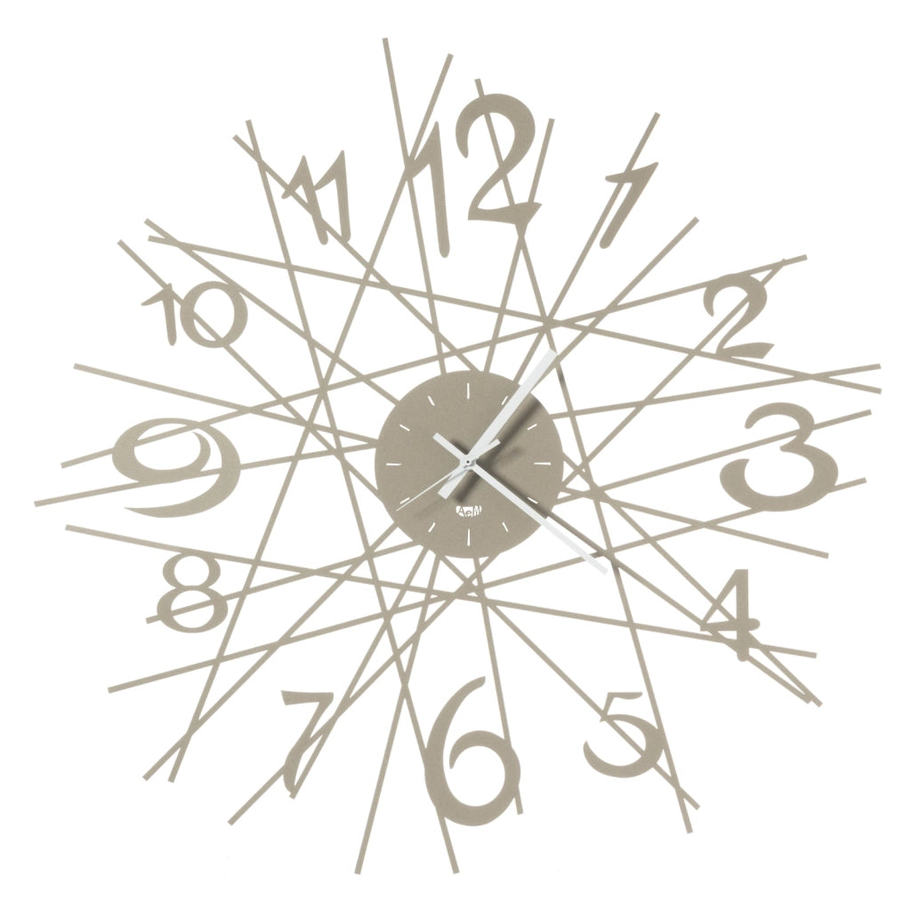 Orologio di design da parete Zig Zag Beige