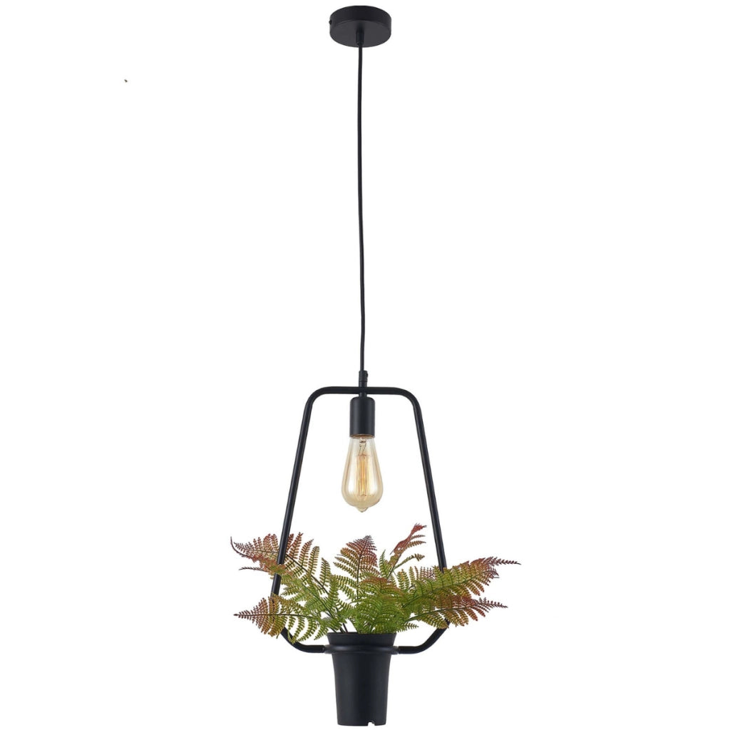 Lampada a sospensione trapezio nera E27 Soren Polux