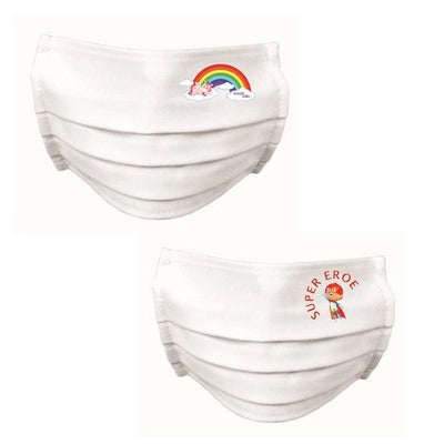 10 PZ MASCHERINE BAMBINI SORRISO FANTASIE MISTE M/F IDROREPELLENTE- Junior Sorriso 7-10 Anni- senza- pezzi 1