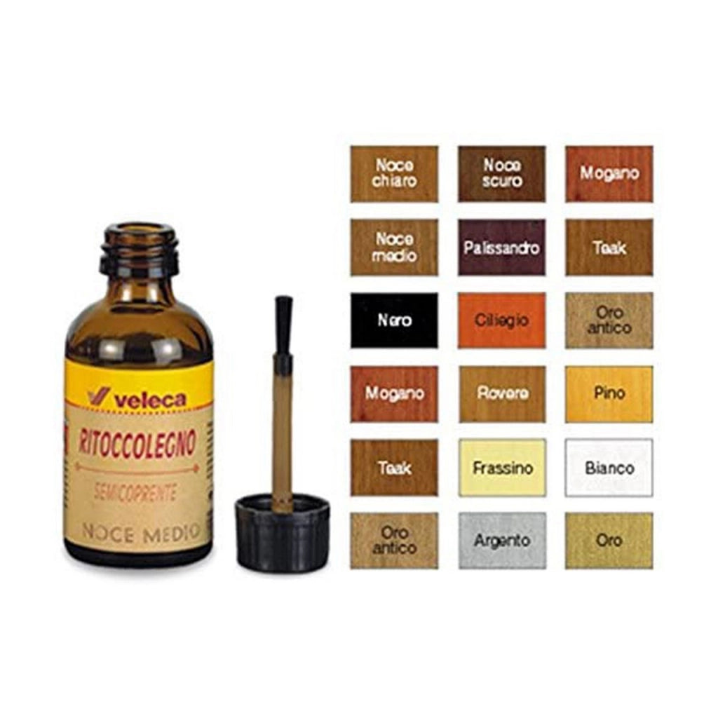 Ritocco Legno con Pennello 25 ml per Mobili e Porte - Nero