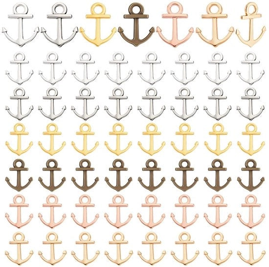 90 Pezzi di Pendenti di Ancora Nautica in 3 Colori