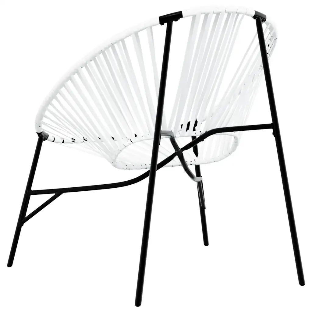 Sedia da Uovo da Giardino in Polyrattan Nero e Bianco 4009288