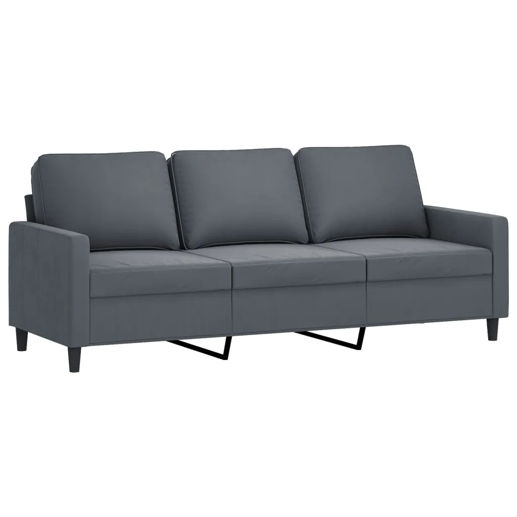 Set di Divani 3 pz con Cuscini Grigio Scuro in Velluto 3201955