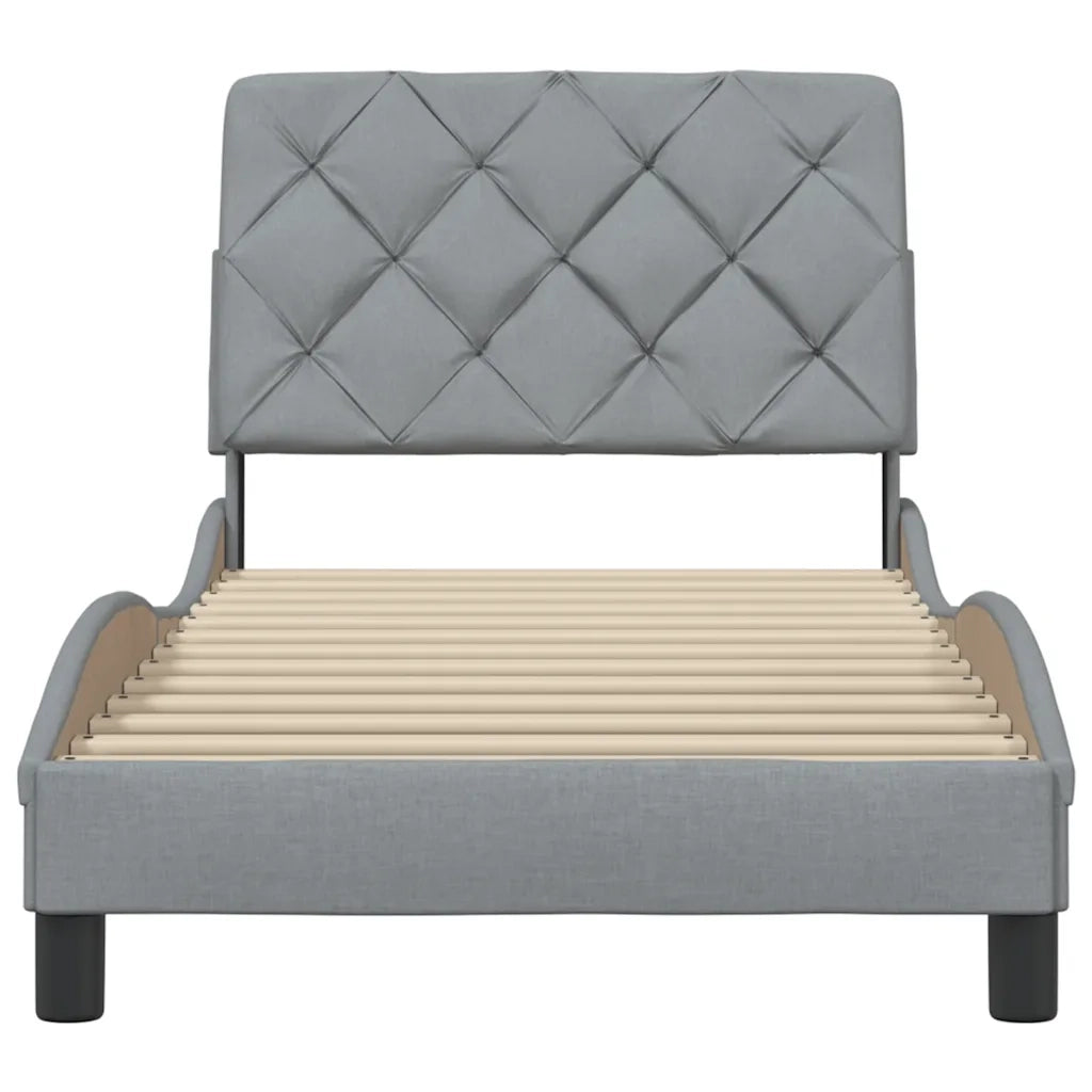 Giroletto senza Materasso Grigio Chiaro 90x190 cm Tessuto 3310566