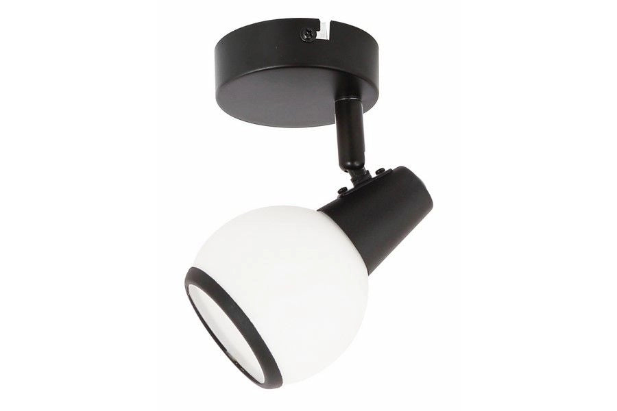 Applique da parete nera con vetro Loris 1xE14 40W Reality
