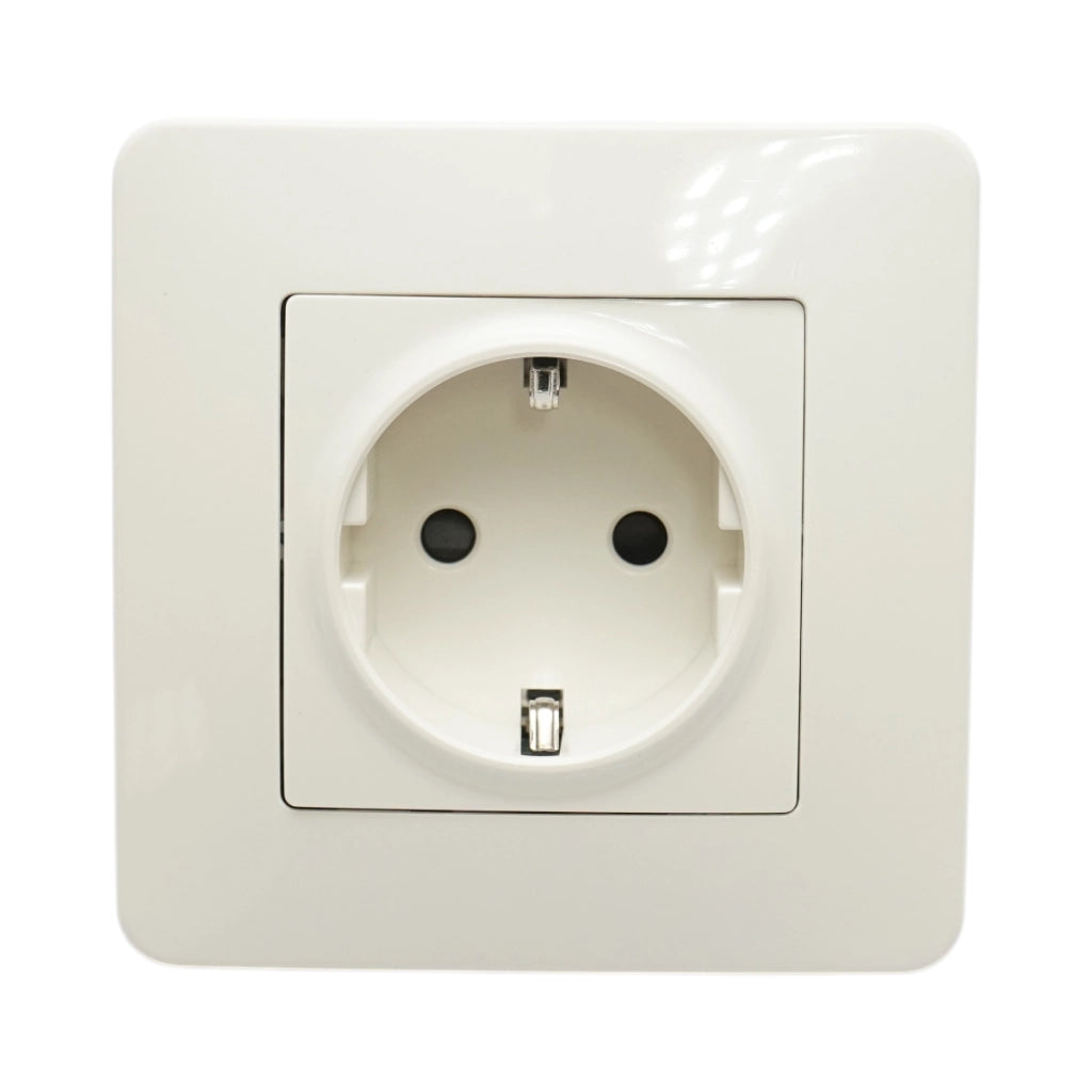 Presa schuko da incasso bianca 220V, 16A, PC 80x80mm