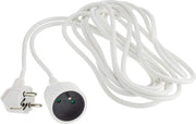 Cavo di estensione 230V 5m con protezione per bambini - cavo alimentatore - Schuko femmina a maschio - tipo F - bianco PPE1-05 5m