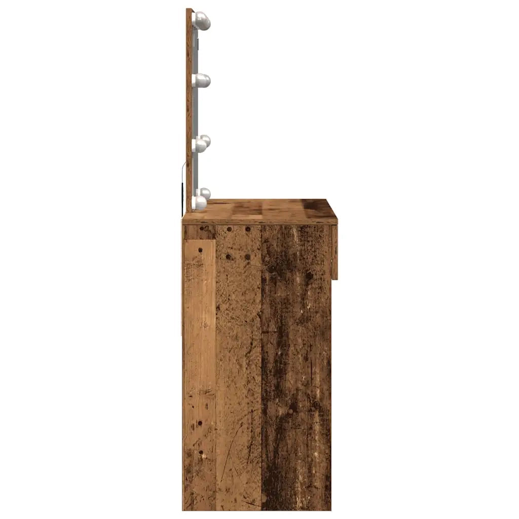Tavolo da Trucco con cassetto Legno vecchio 100 x 40 x 130 cm 868840