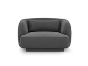 Cosmopolitan Design - Poltrona "Tulum" in velluto grigio 