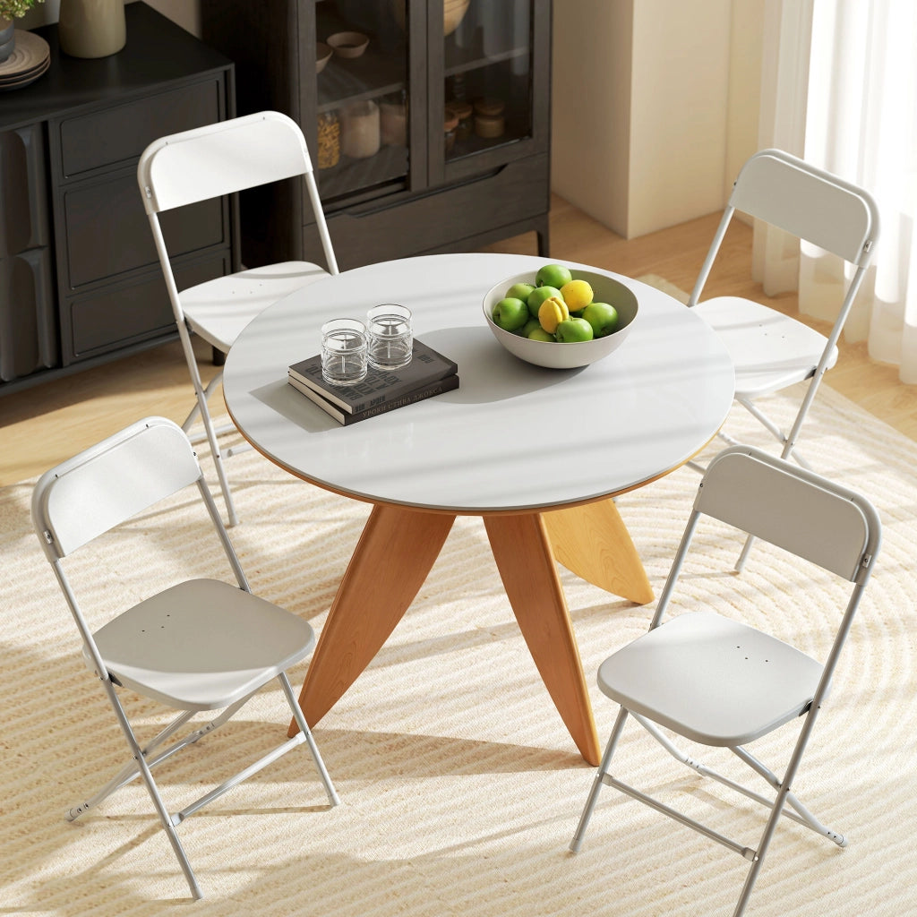 Sedia Pieghevole ¨C zephmum ¨C Plastica e Metallo, Bianco, 45x49x79.5 cm