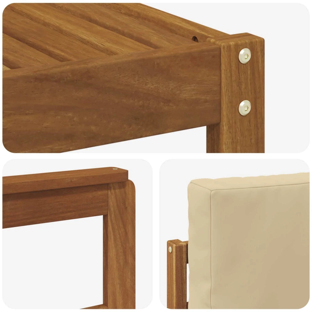 Set di divani da esterno con cuscino 11 pcs Naturale e Beige 3367081