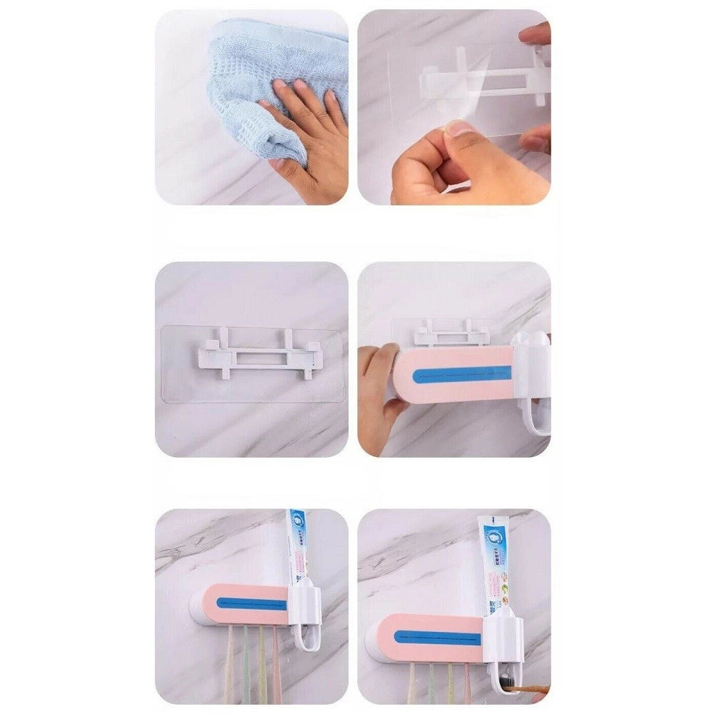 Trade Shop - Sterilizzatore Per Spazzolino Dispenser Dentifricio Supporto Spazzolini Lw-y01 -