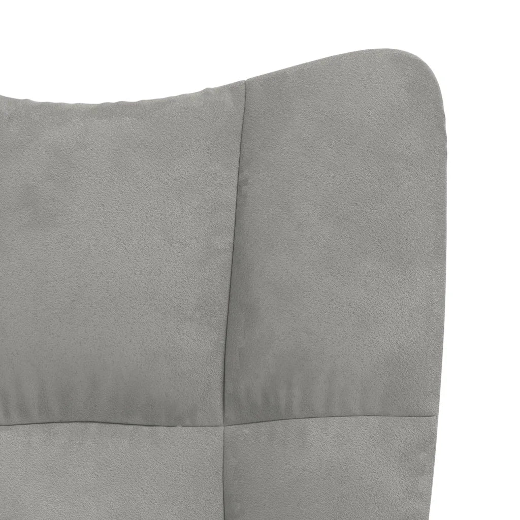 Sedia Relax Grigio Chiaro in Velluto 328095
