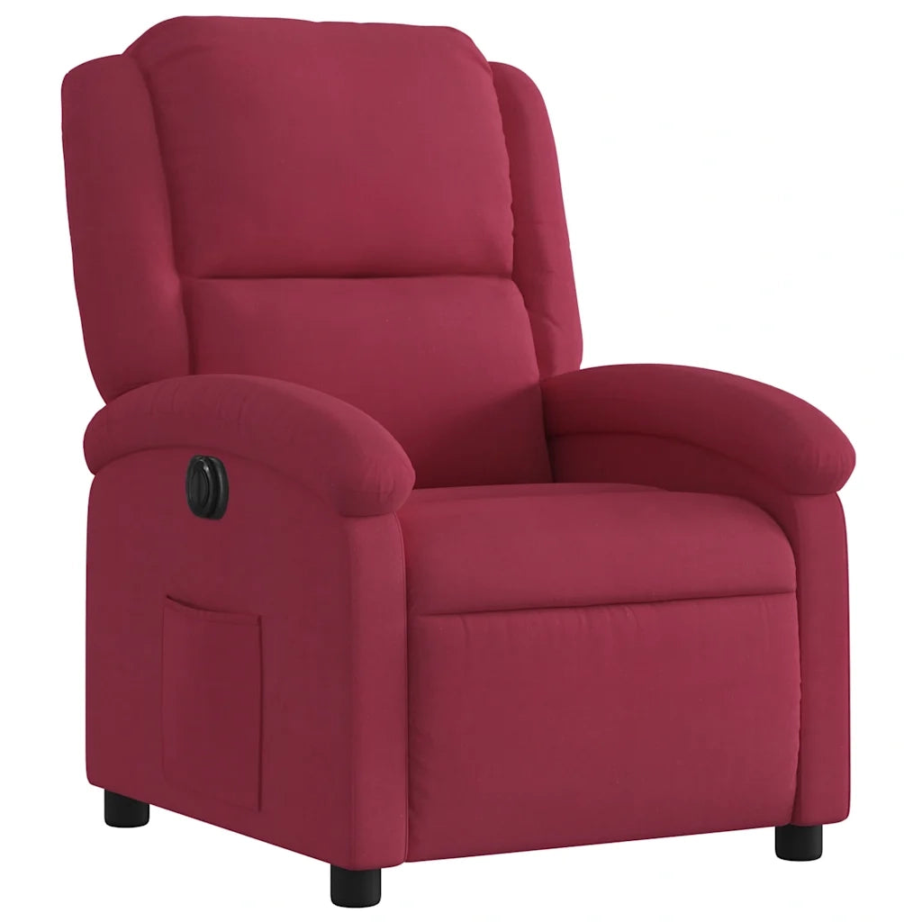 Poltrona Elettrica Reclinabile Rosso Vino in Tessuto 3204283