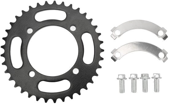 Tandwiel Achtertandwiel in Koolstofstaal - Tipo 420 - 37 Denti - Diametro foro 76mm - Per motorizzazioni da 50 a 190cc - Alta qualità