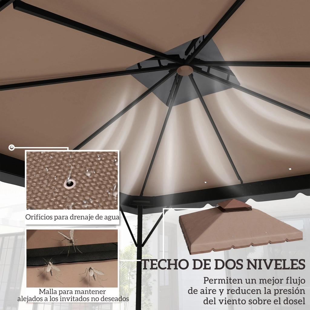 Toldo per Esterno 3x3 m ¨C Minimal ¨C Colore Caqui