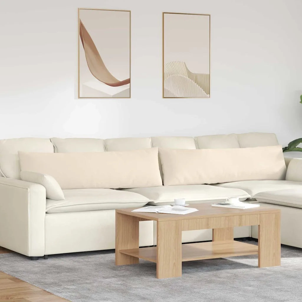 Cuscini da Divano 2 pcs Beige 145 x 40 cm Tessuto 42013859