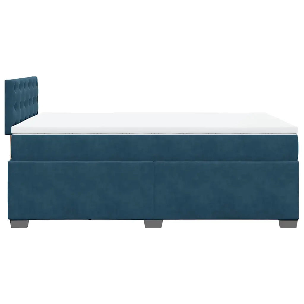 Giroletto a Molle con Materasso Blu Scuro 120x200 cm in Velluto 3286298