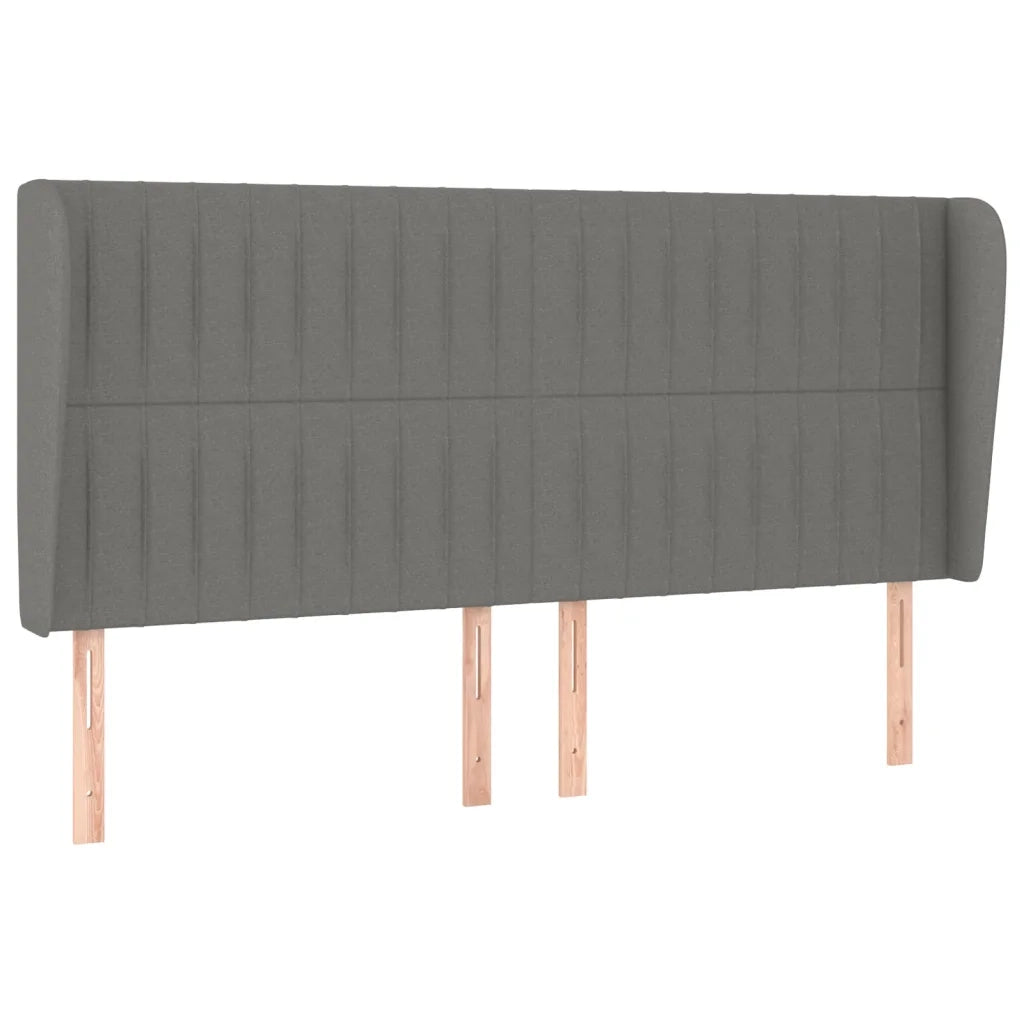 Testiera ad Orecchio-Testata con Orecchie GrigioScuro 203x23x118/128cm in Tessuto 456529