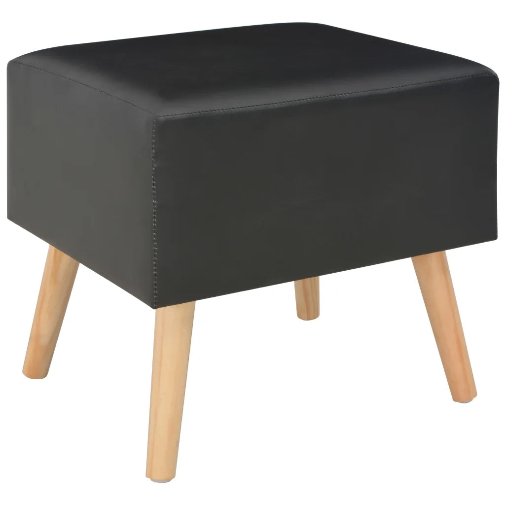 Comodino Nero 40x35x40 cm in Similpelle 247537