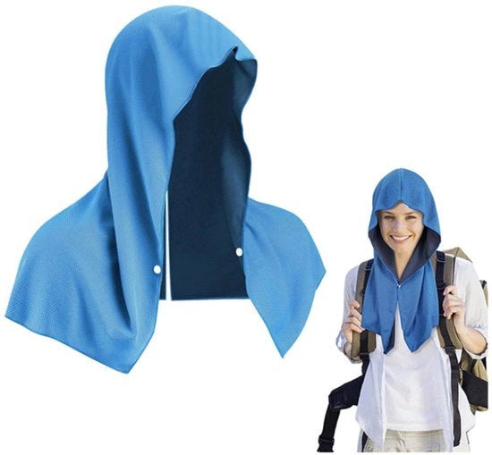 Set di due asciugamani per il viso e il collo con cappuccio, asciugamani freschi e assorbenti per il viso e il collo, asciugamani rapidi, asciugamani rinfrescanti per il collo, adatti per lo sport, il campeggio e il ciclismo.
