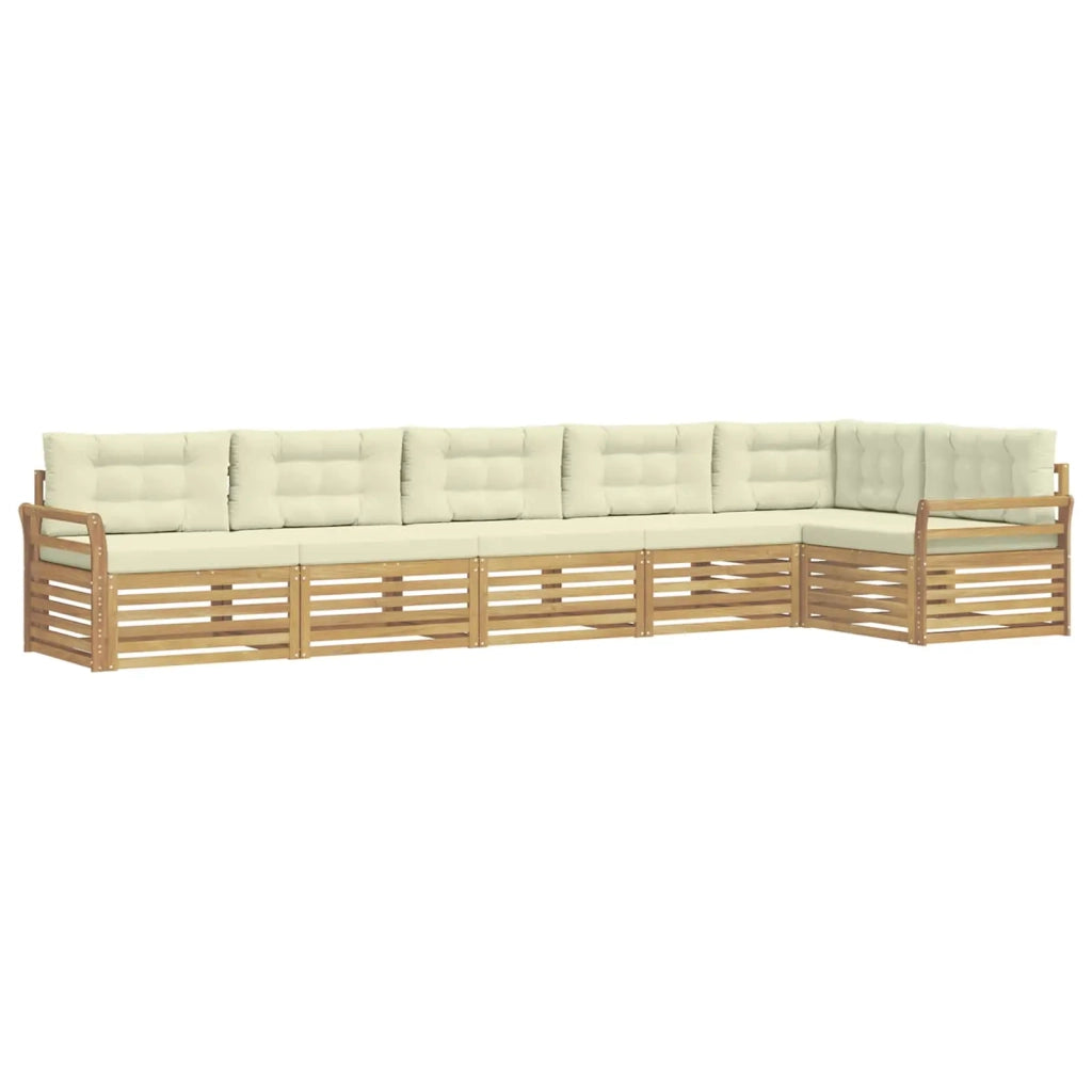 Set di divani da esterno 6 pcs Bianco e Crema 3390565