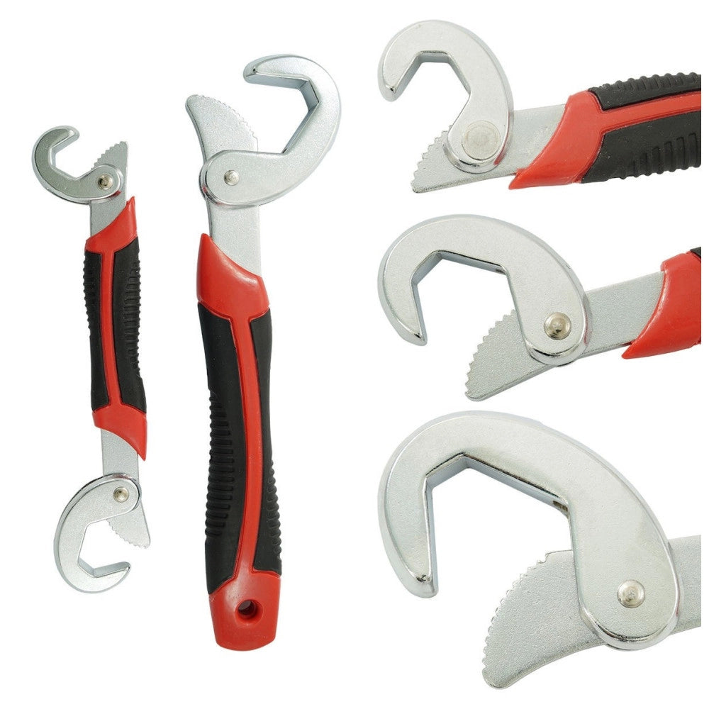 Trade Shop - Multi Chiave Chrome Dadi Bulloni 3 In 1 Universale Autoblocco Snap N Grip 2 Pz -
